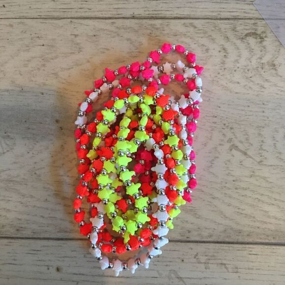 Stretchy Orange Neon Turtle Bracelets - Picture 6 of 7